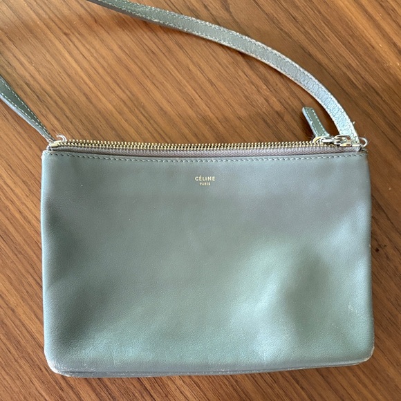 Celine Grey Leather Crossbody Bag - Picture 1 of 10